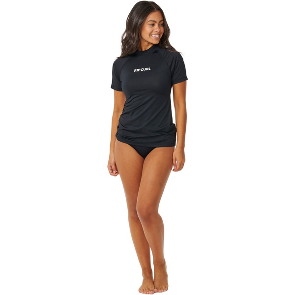 2026 Rip Curl Womens Classic Surf Short Sleeve Rash Vest 17NWRV - Black